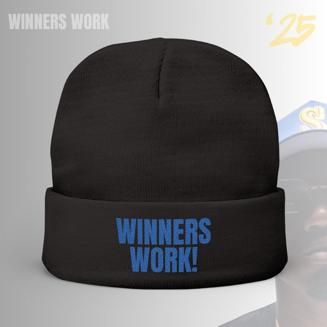 Winners Work Embroidered Knit Beanie