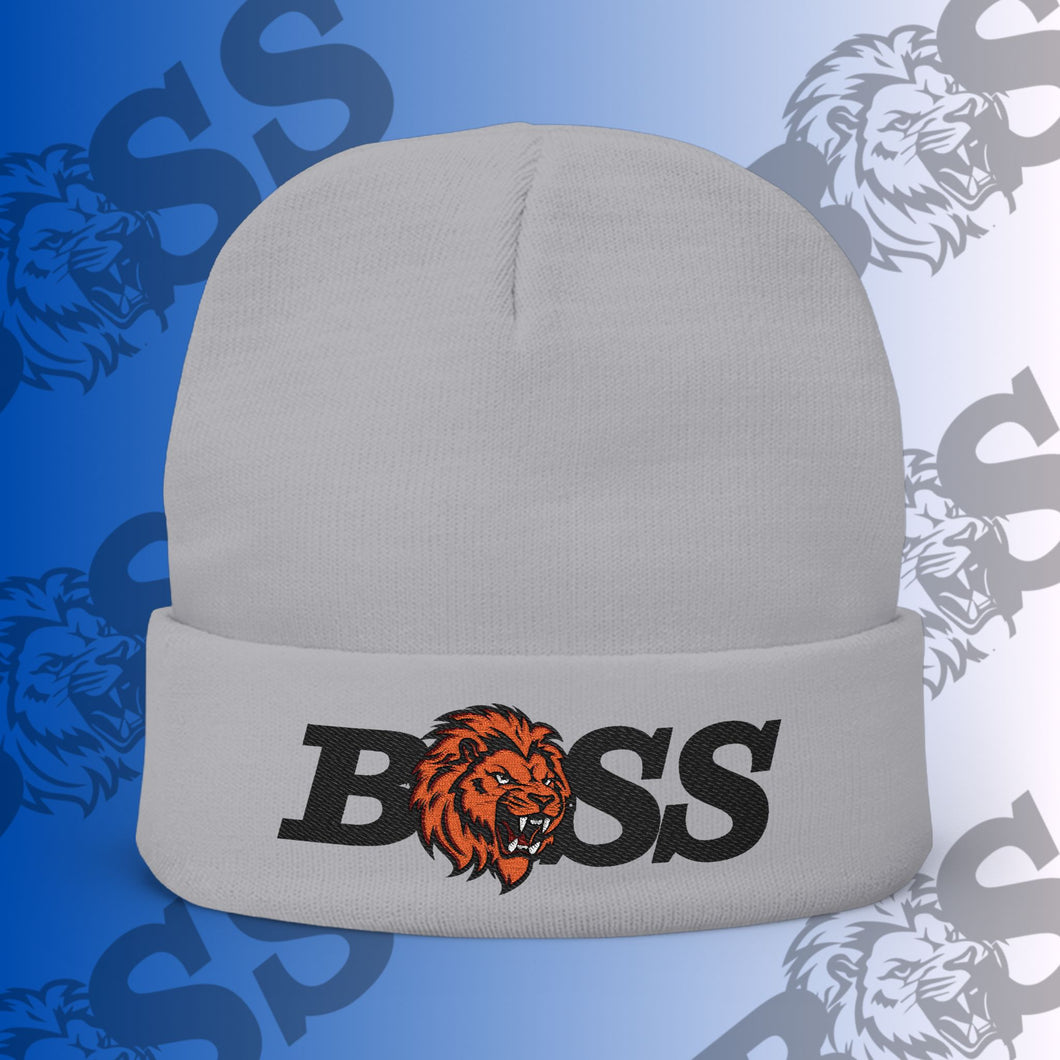 Boss Lion Embroidered Knit Beanie