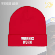 Load image into Gallery viewer, Winners Work Embroidered Knit Beanie
