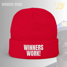 Load image into Gallery viewer, Winners Work Embroidered Knit Beanie
