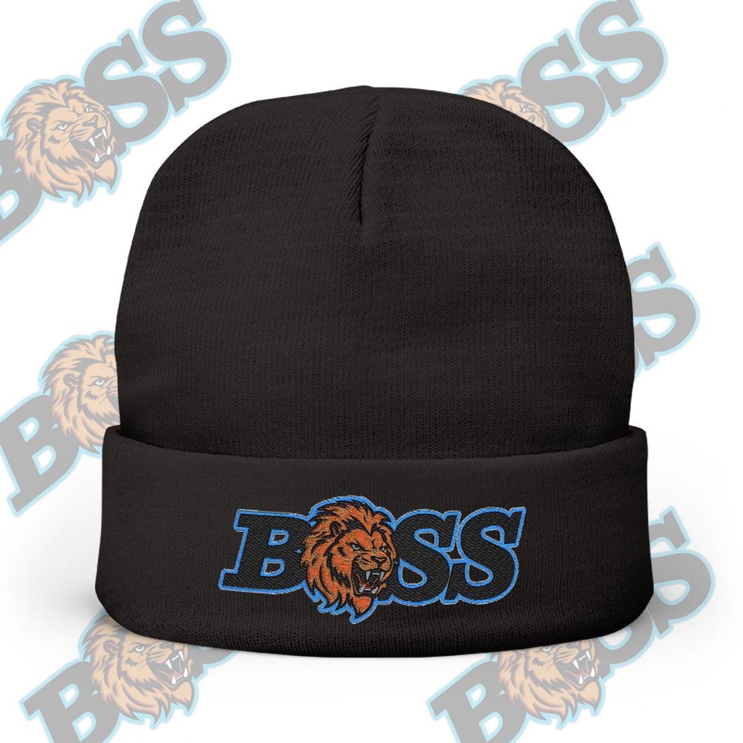 Boss Lion Embroidered Knit Beanie