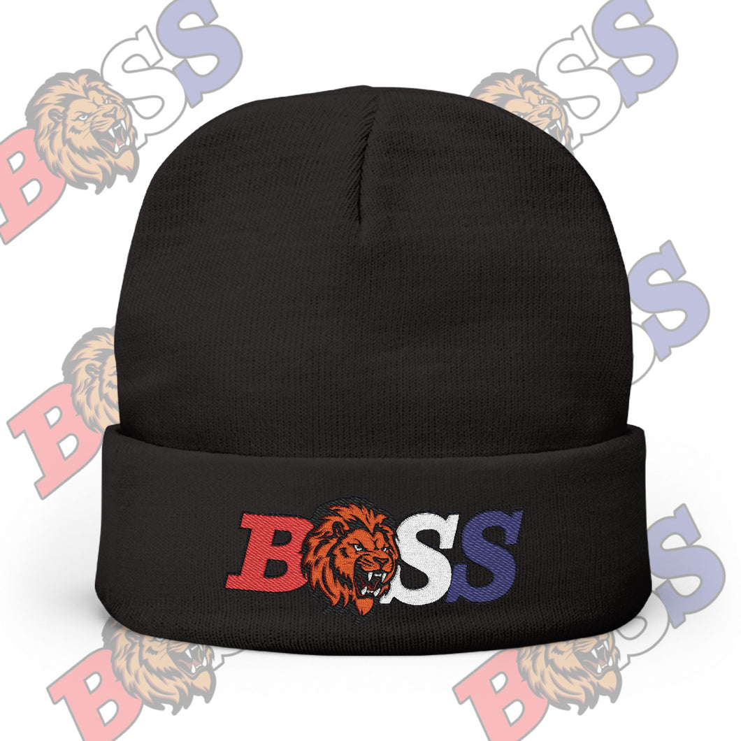 Boss Lion Embroidered Knit Beanie