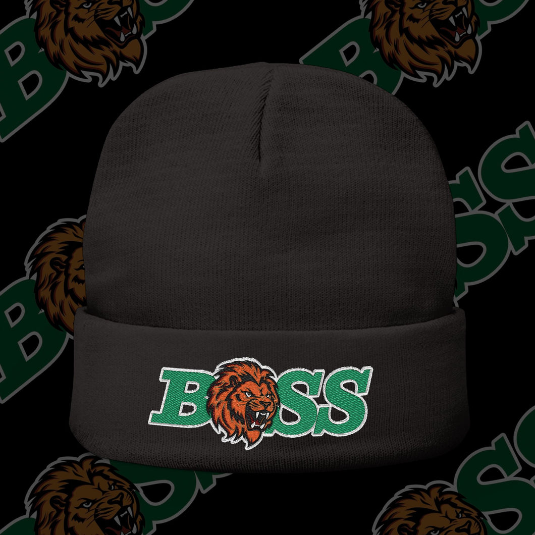 Boss Lion Embroidered Knit Beanie