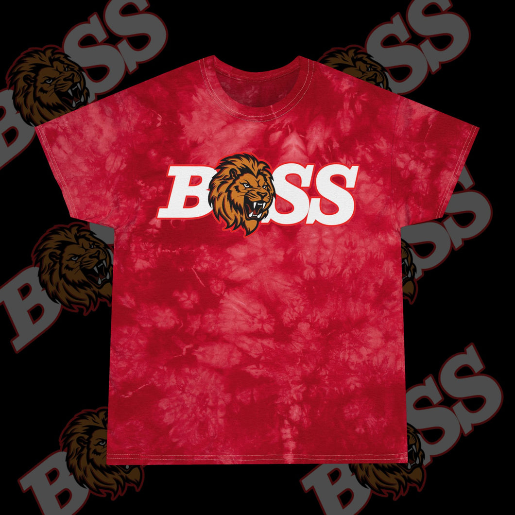 Boss Tie-Dye Tee - Red Crystal Design for Confident Style
