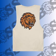 Load image into Gallery viewer, Blue Winners Work Unisex Barnard Tank Top – Motivational Fitness Sleeveless Shirt with Lion Design
