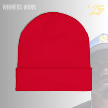 Load image into Gallery viewer, Winners Work Embroidered Knit Beanie

