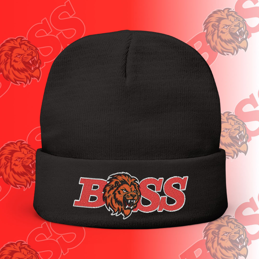 Boss Lion Embroidered Knit Beanie